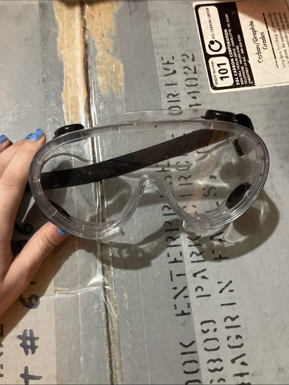 Clear Safety Goggles with Black Elastic Strap